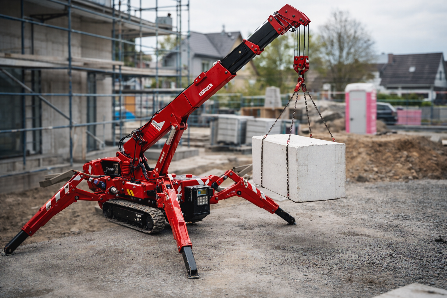 Mini-Kran im Einsatz